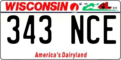 WI license plate 343NCE