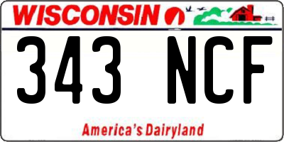 WI license plate 343NCF