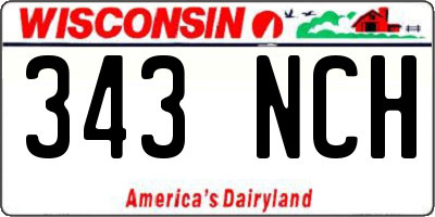 WI license plate 343NCH