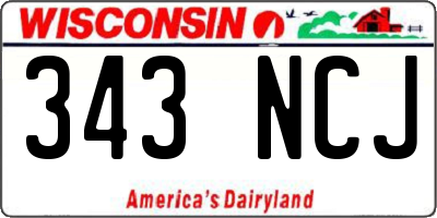 WI license plate 343NCJ