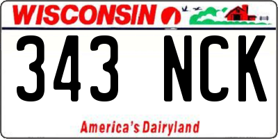 WI license plate 343NCK