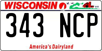 WI license plate 343NCP