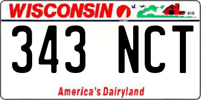 WI license plate 343NCT