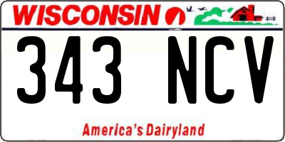 WI license plate 343NCV