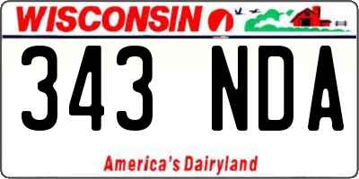 WI license plate 343NDA