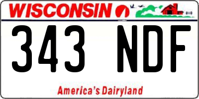 WI license plate 343NDF