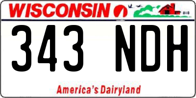 WI license plate 343NDH
