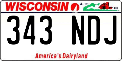 WI license plate 343NDJ