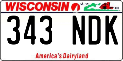 WI license plate 343NDK
