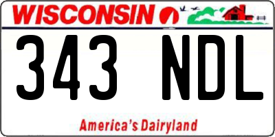 WI license plate 343NDL