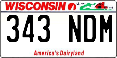 WI license plate 343NDM