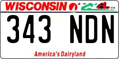 WI license plate 343NDN