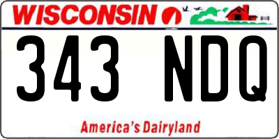 WI license plate 343NDQ