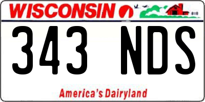 WI license plate 343NDS