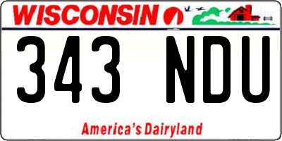 WI license plate 343NDU