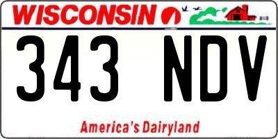 WI license plate 343NDV