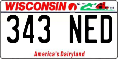 WI license plate 343NED