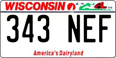 WI license plate 343NEF