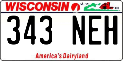 WI license plate 343NEH