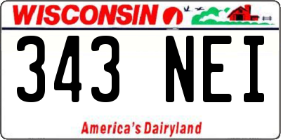 WI license plate 343NEI