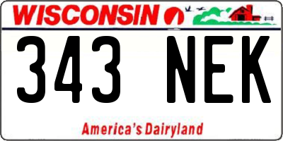 WI license plate 343NEK