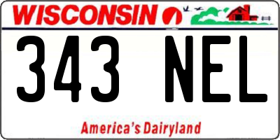 WI license plate 343NEL