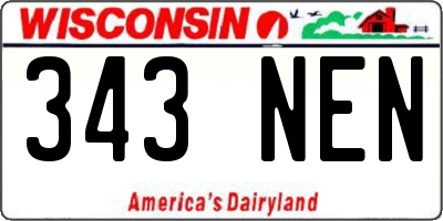 WI license plate 343NEN