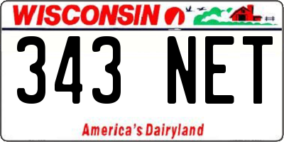 WI license plate 343NET