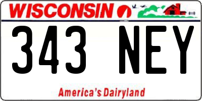 WI license plate 343NEY
