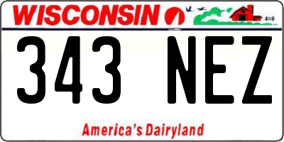 WI license plate 343NEZ