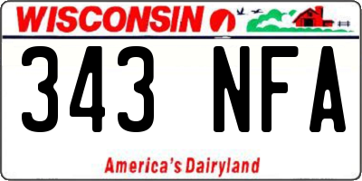WI license plate 343NFA