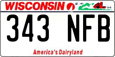WI license plate 343NFB
