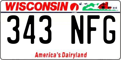 WI license plate 343NFG