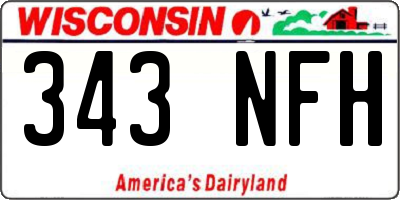 WI license plate 343NFH