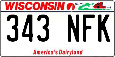 WI license plate 343NFK
