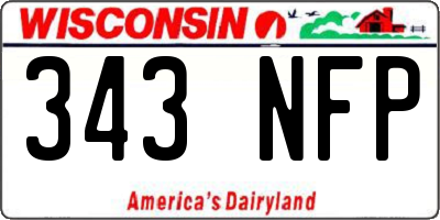 WI license plate 343NFP