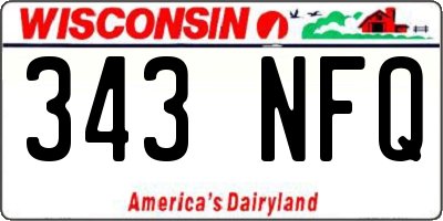WI license plate 343NFQ