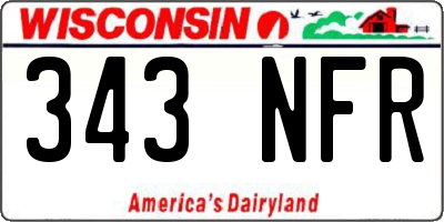 WI license plate 343NFR