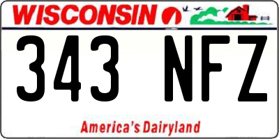 WI license plate 343NFZ