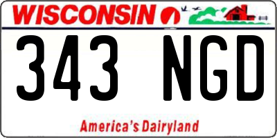 WI license plate 343NGD