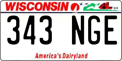 WI license plate 343NGE