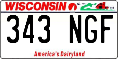 WI license plate 343NGF