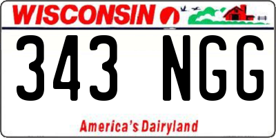 WI license plate 343NGG