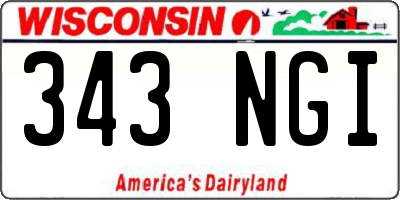 WI license plate 343NGI