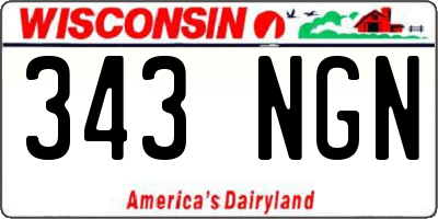WI license plate 343NGN