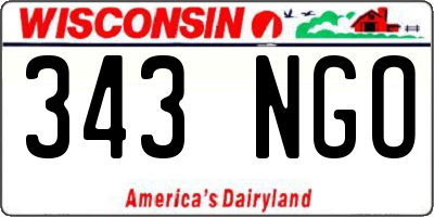 WI license plate 343NGO