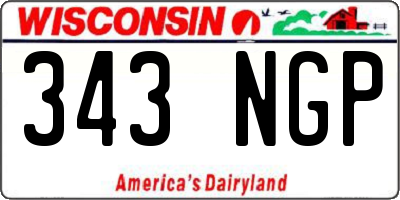 WI license plate 343NGP