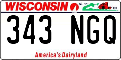 WI license plate 343NGQ