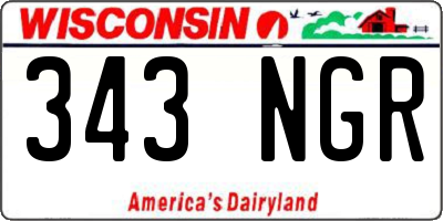 WI license plate 343NGR