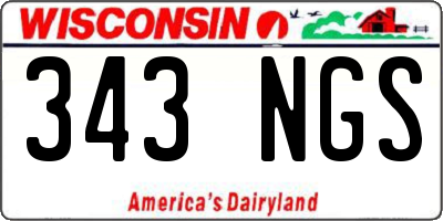 WI license plate 343NGS